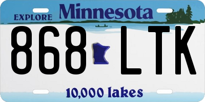 MN license plate 868LTK