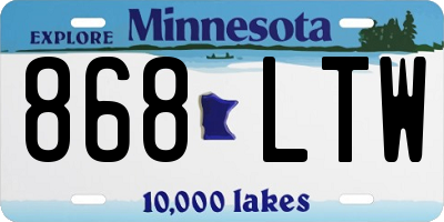 MN license plate 868LTW