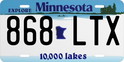 MN license plate 868LTX