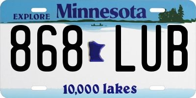 MN license plate 868LUB