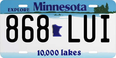 MN license plate 868LUI