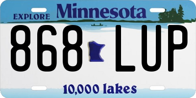 MN license plate 868LUP