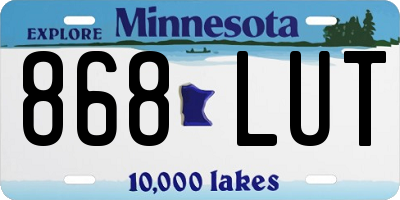 MN license plate 868LUT