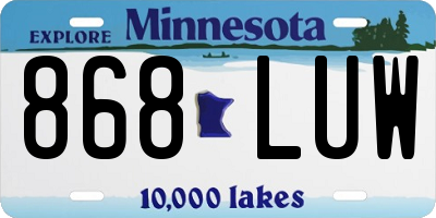 MN license plate 868LUW