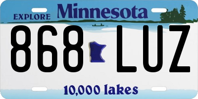 MN license plate 868LUZ