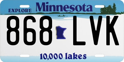 MN license plate 868LVK