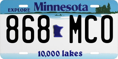 MN license plate 868MCO