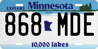 MN license plate 868MDE