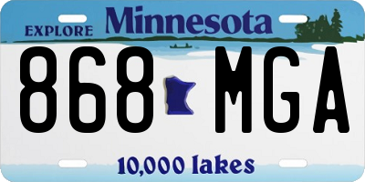 MN license plate 868MGA