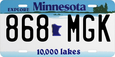 MN license plate 868MGK