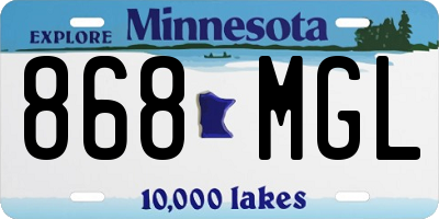 MN license plate 868MGL
