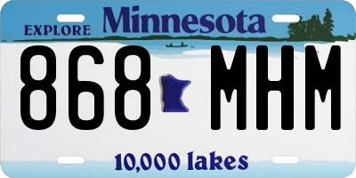 MN license plate 868MHM