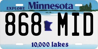 MN license plate 868MID