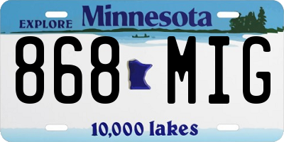 MN license plate 868MIG