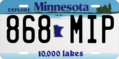 MN license plate 868MIP