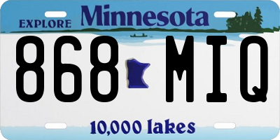 MN license plate 868MIQ