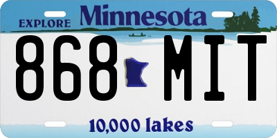 MN license plate 868MIT