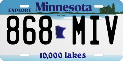 MN license plate 868MIV
