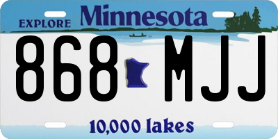 MN license plate 868MJJ