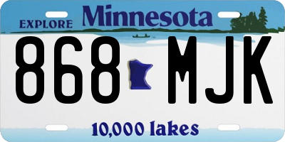 MN license plate 868MJK