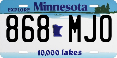 MN license plate 868MJO