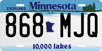 MN license plate 868MJQ