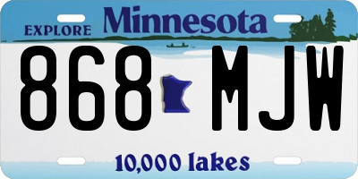 MN license plate 868MJW