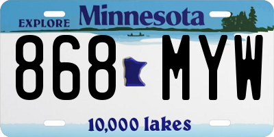 MN license plate 868MYW