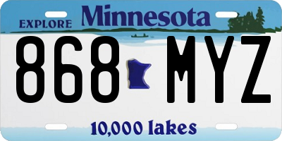 MN license plate 868MYZ
