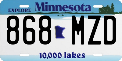 MN license plate 868MZD