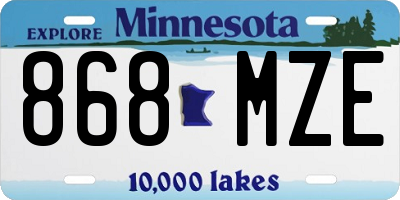 MN license plate 868MZE