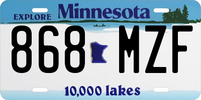MN license plate 868MZF