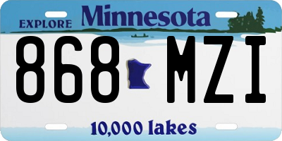 MN license plate 868MZI