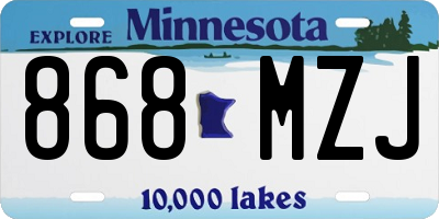 MN license plate 868MZJ