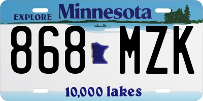 MN license plate 868MZK