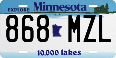 MN license plate 868MZL