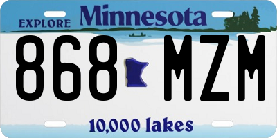 MN license plate 868MZM