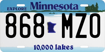 MN license plate 868MZO