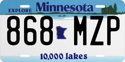 MN license plate 868MZP