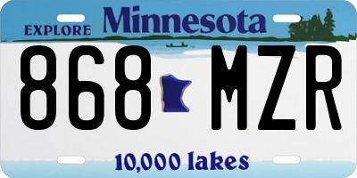 MN license plate 868MZR