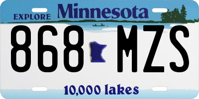 MN license plate 868MZS