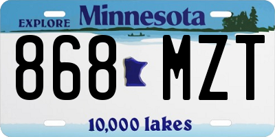 MN license plate 868MZT