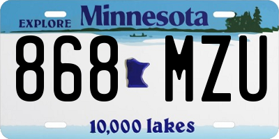 MN license plate 868MZU
