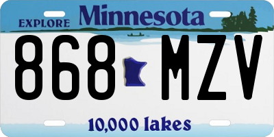 MN license plate 868MZV