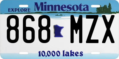 MN license plate 868MZX