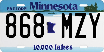 MN license plate 868MZY