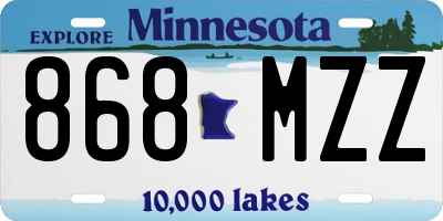 MN license plate 868MZZ