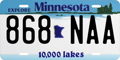 MN license plate 868NAA
