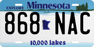 MN license plate 868NAC