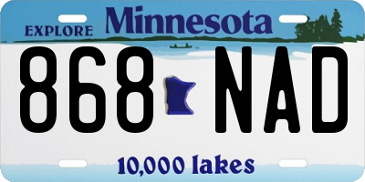 MN license plate 868NAD
